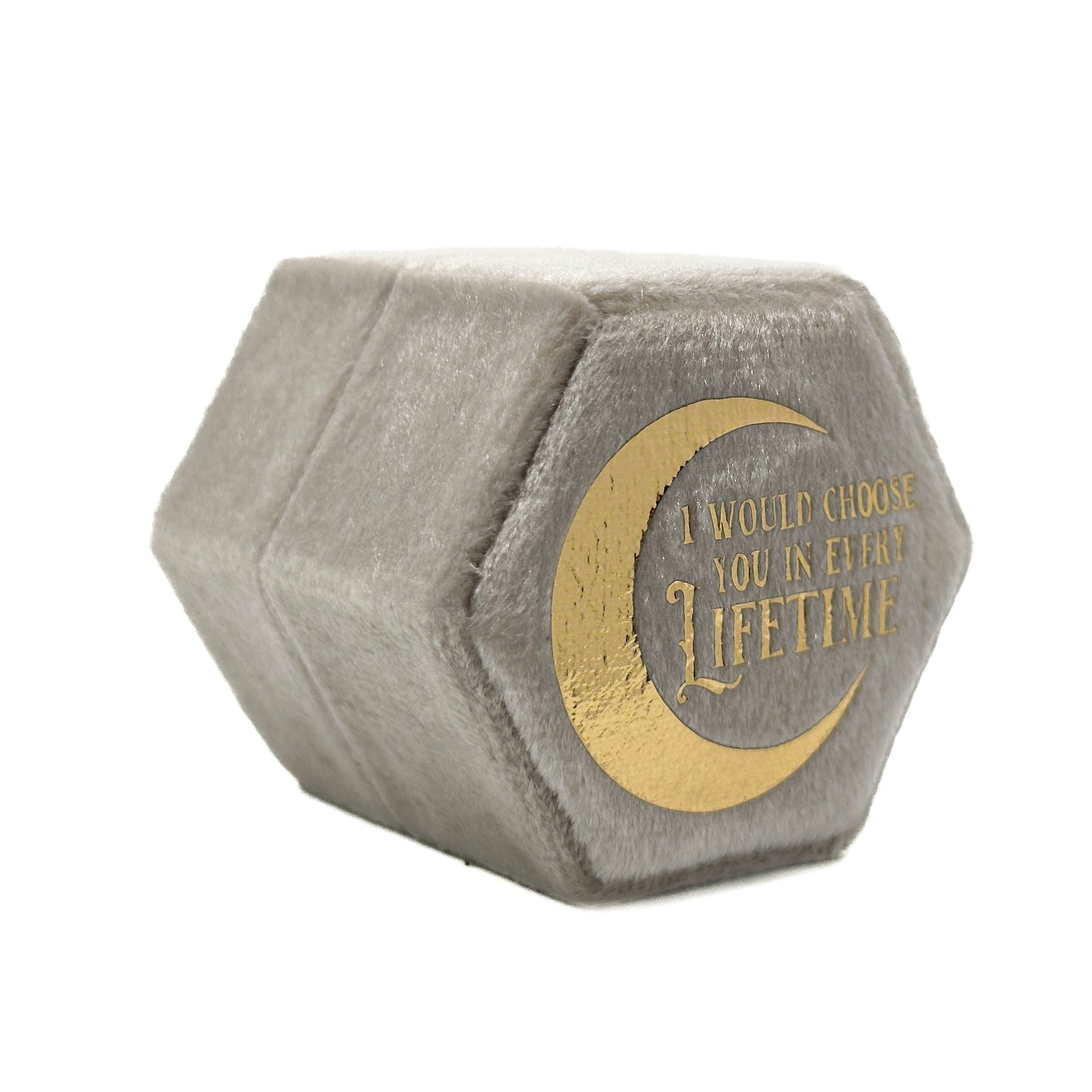 Nude Hexagon 'I would choose you in every lifetime' ring box