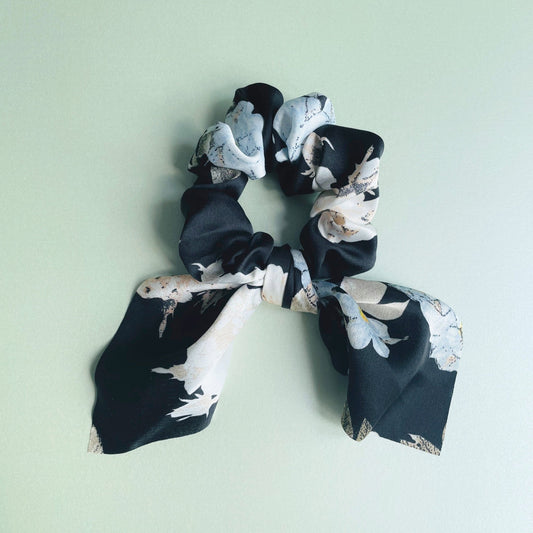Amelia Floral Print Bow Scrunchie