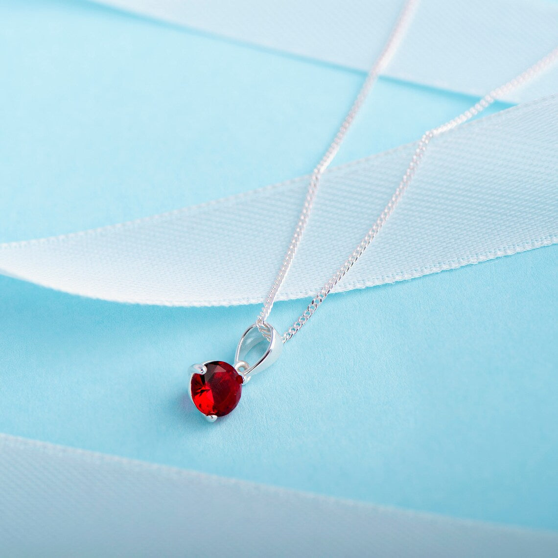 July Birthstone Pendant Necklace