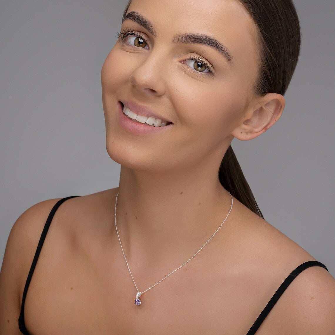 June Birthstone Pendant Necklace