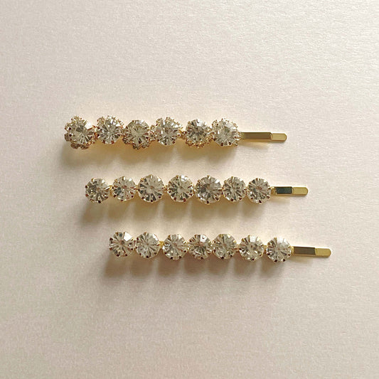 Adalynne  Luxury Gold Jewelled Hair Slide Set
