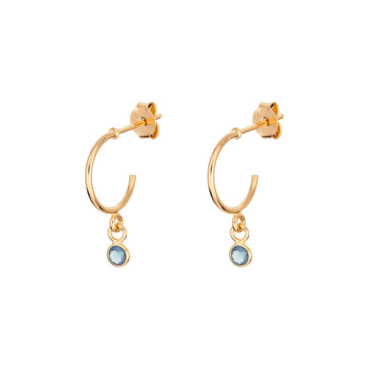 March Birthstone Hoop Earrings