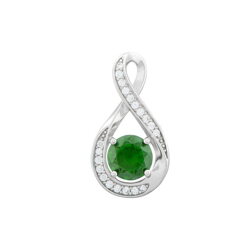 May Birthstone Infinity Pendant Necklace