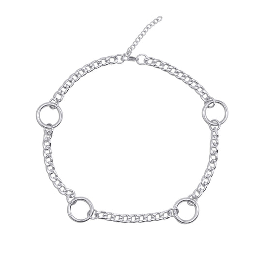 Aura O Ring Curb Chain Choker Necklace