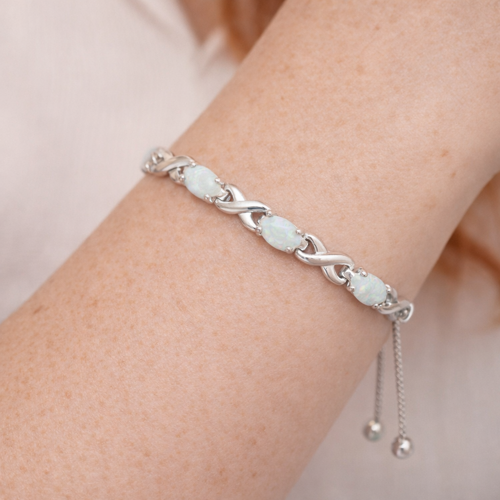 Opal Infinity Weave Bolo Bracelet