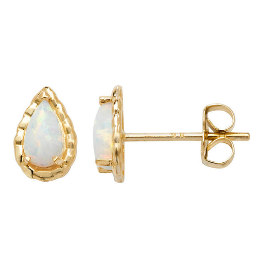 Opal Teardrop Stud Earrings