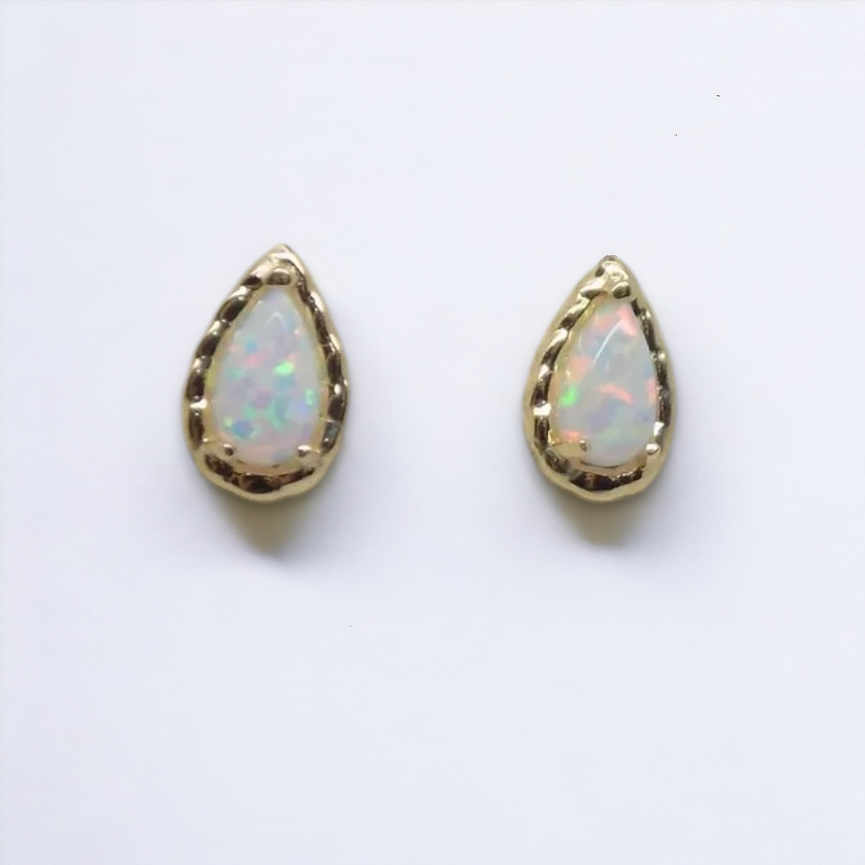 Opal Teardrop Stud Earrings
