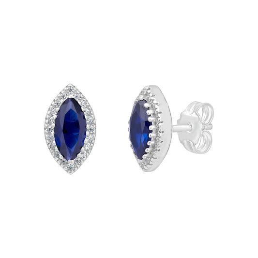 Oval Sapphire Halo Earrings