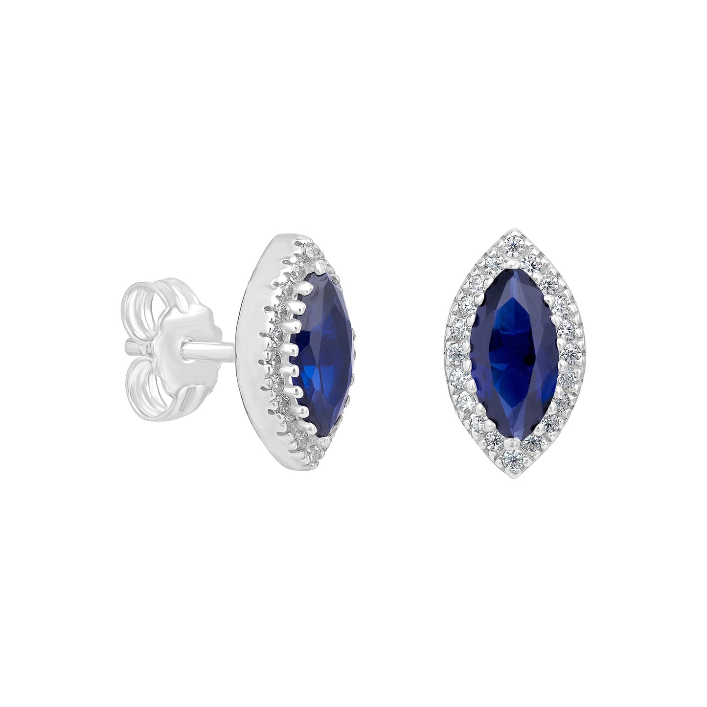 Oval Sapphire Halo Earrings