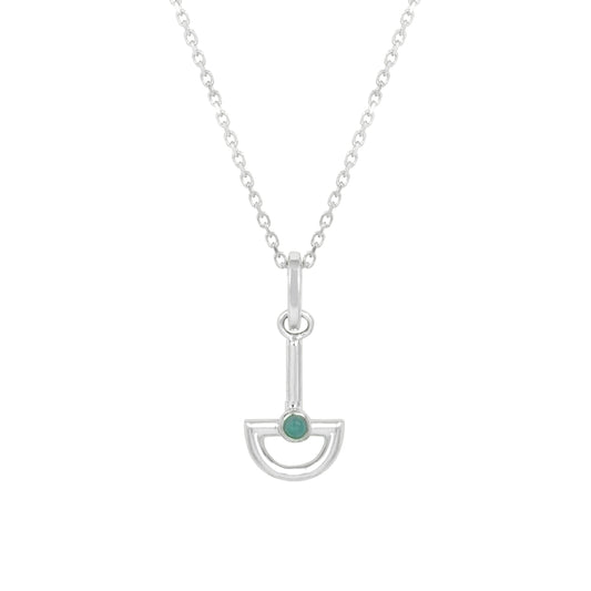 Blue Chalcedony Boat Sterling Silver Necklace
