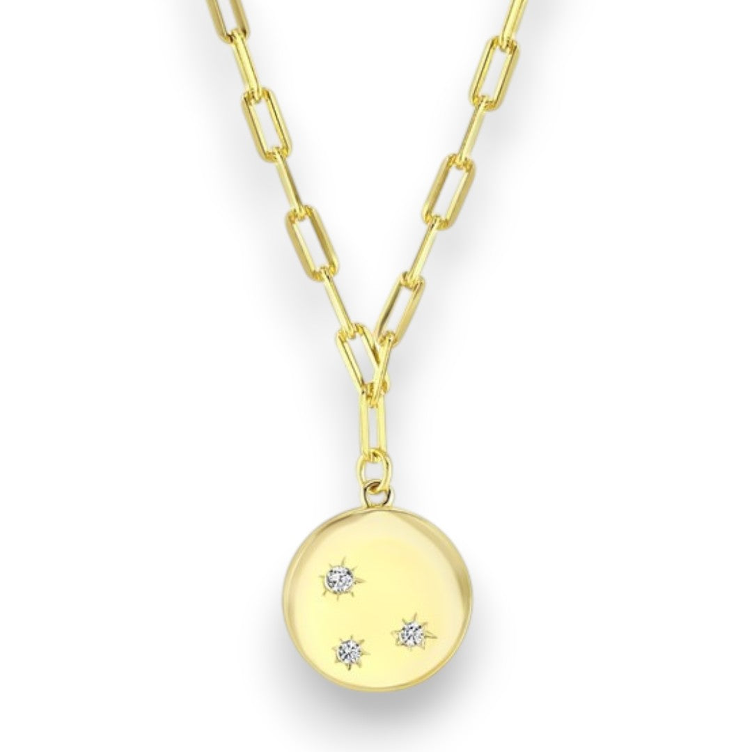 Paperclip Disc Necklace