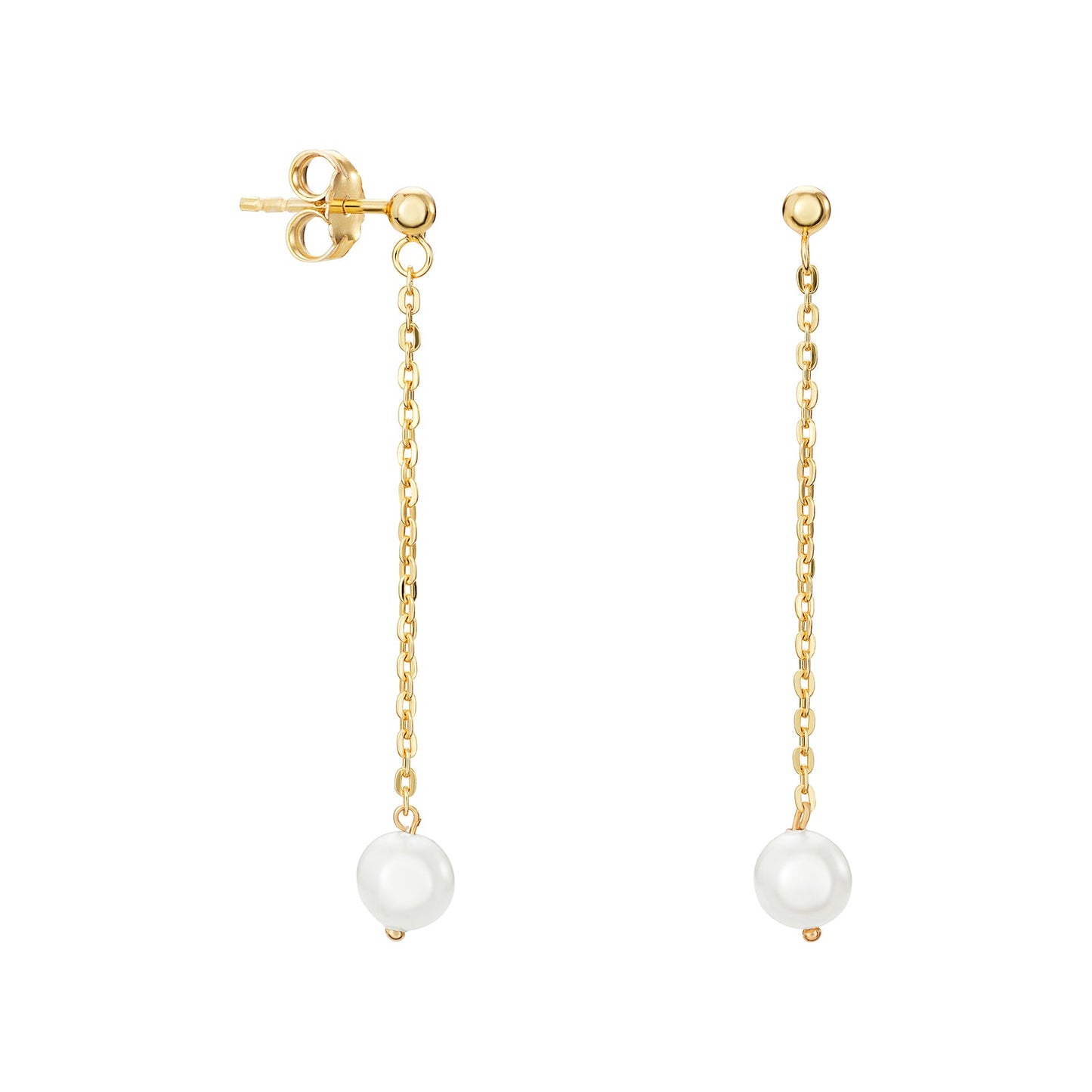 Pearl Chain Drop Earrings