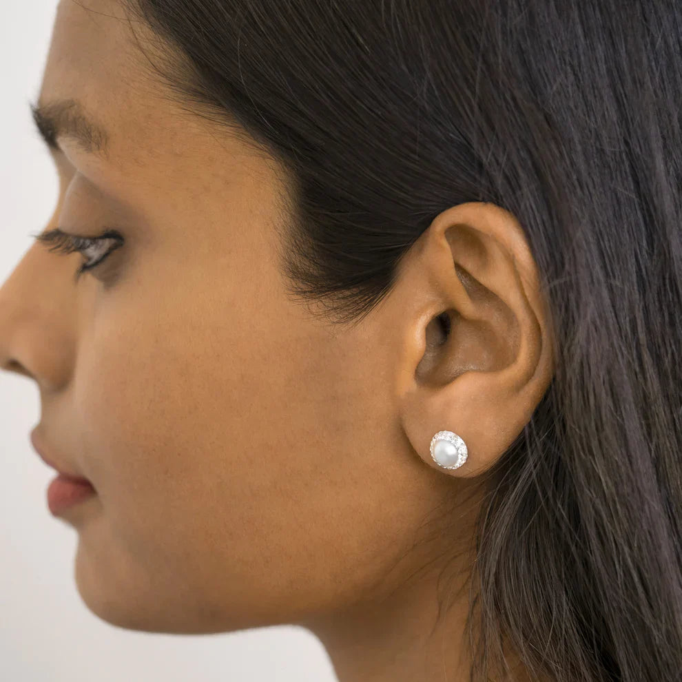 Pearl Halo Earrings
