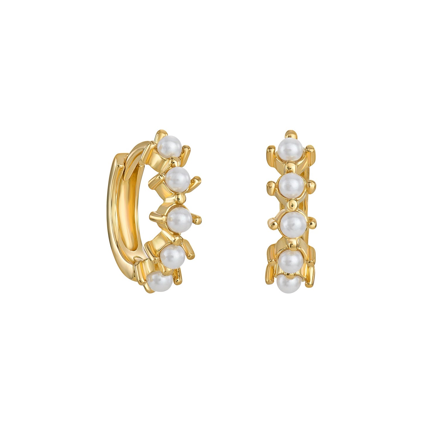 Pearl Huggie Hoops