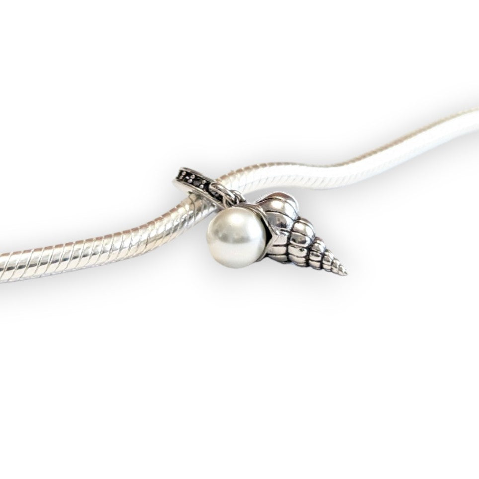 Pearl Seashell Dangle Charm