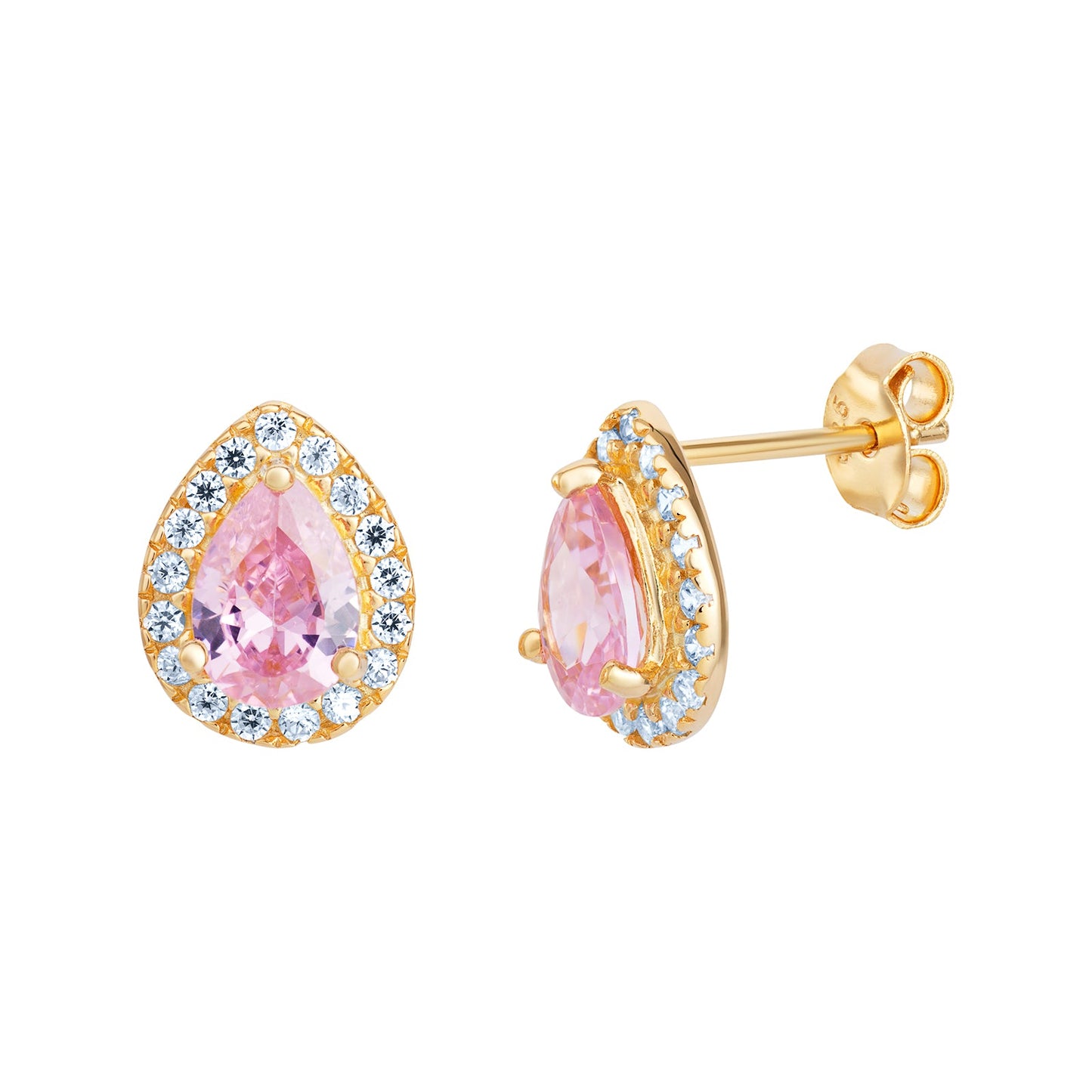 Bryony Pink Tourmaline Teardrop Earrings