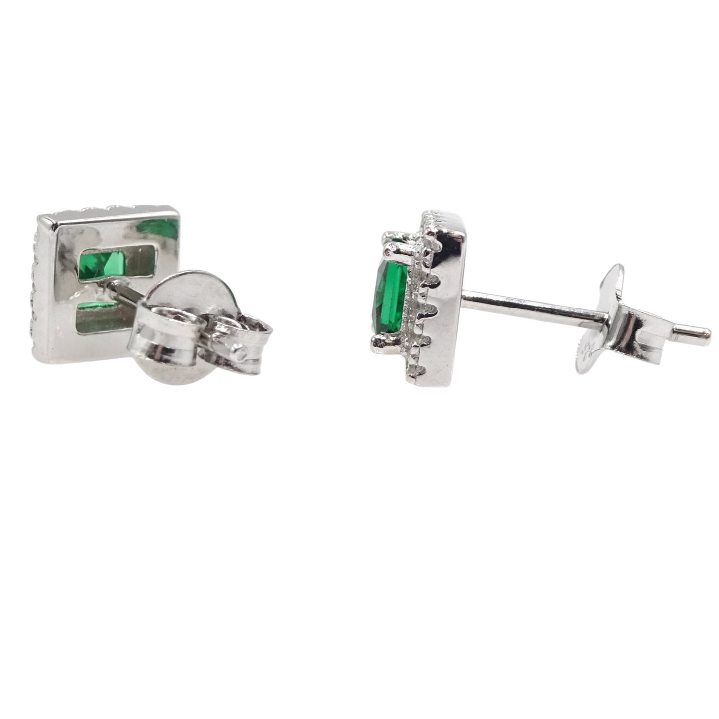 Princess Cut Emerald Earrings