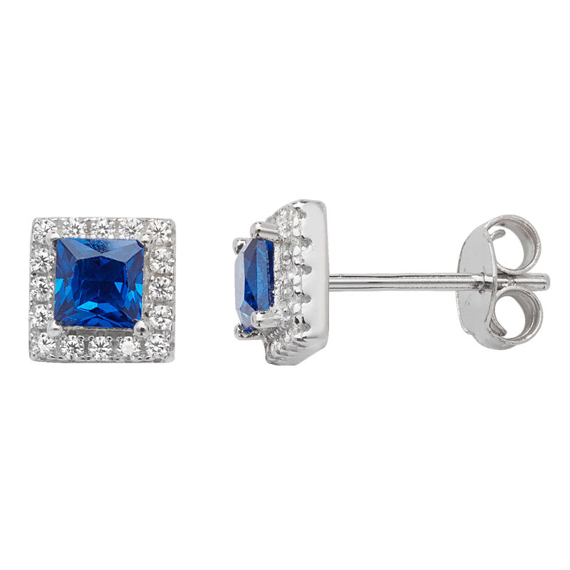 Princess Cut Sapphire Earrings