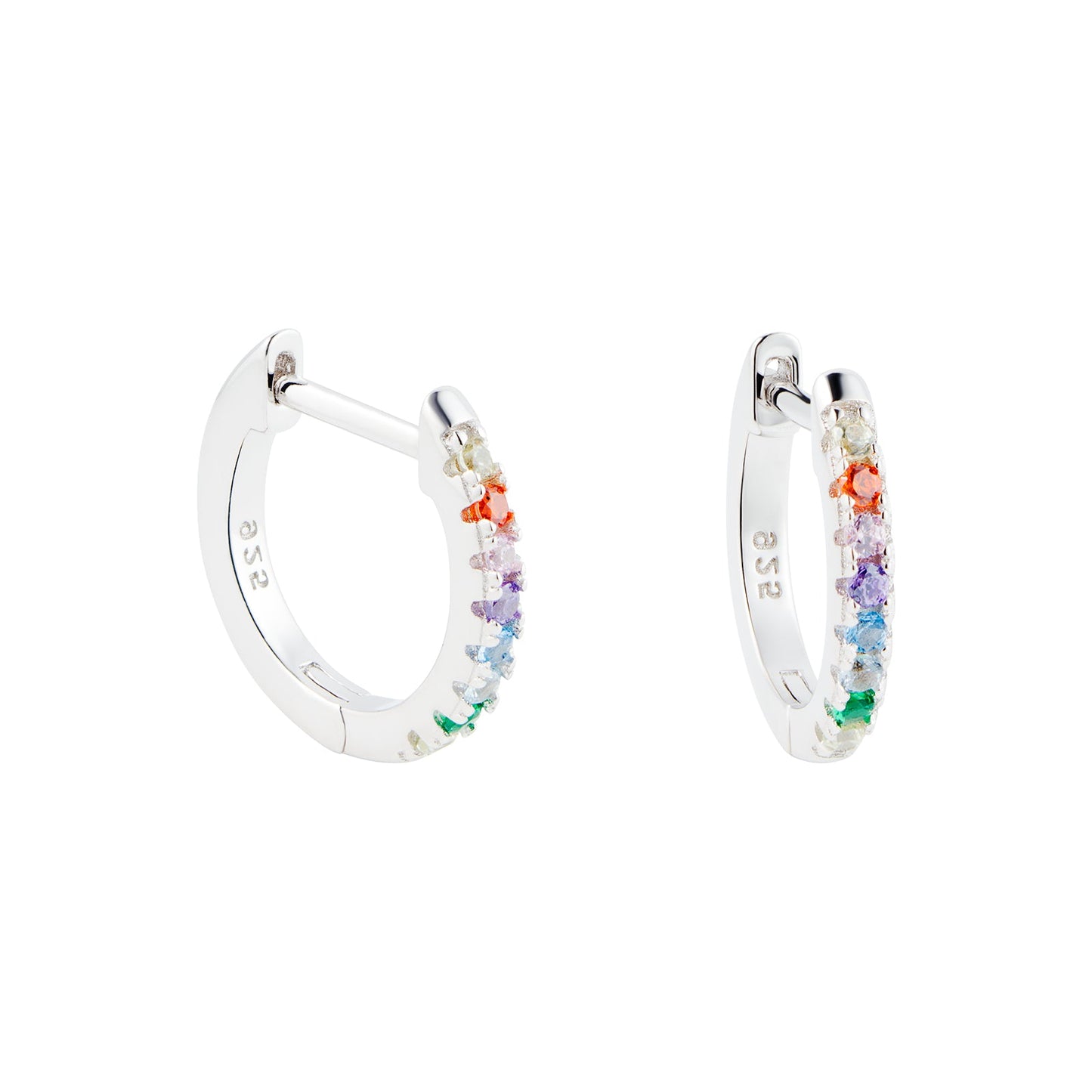 Rainbow Huggie Hoops