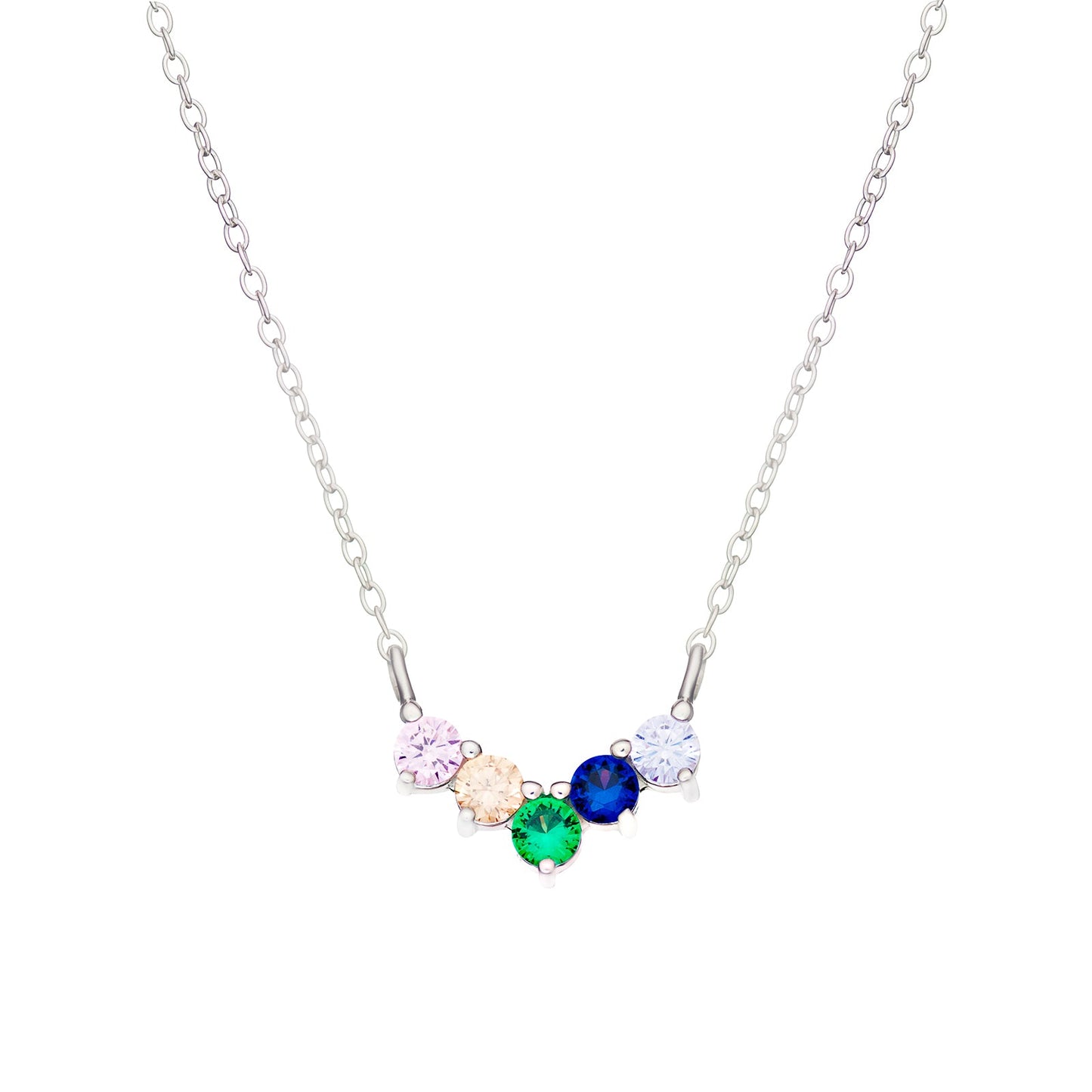 Rainbow Wishbone Necklace