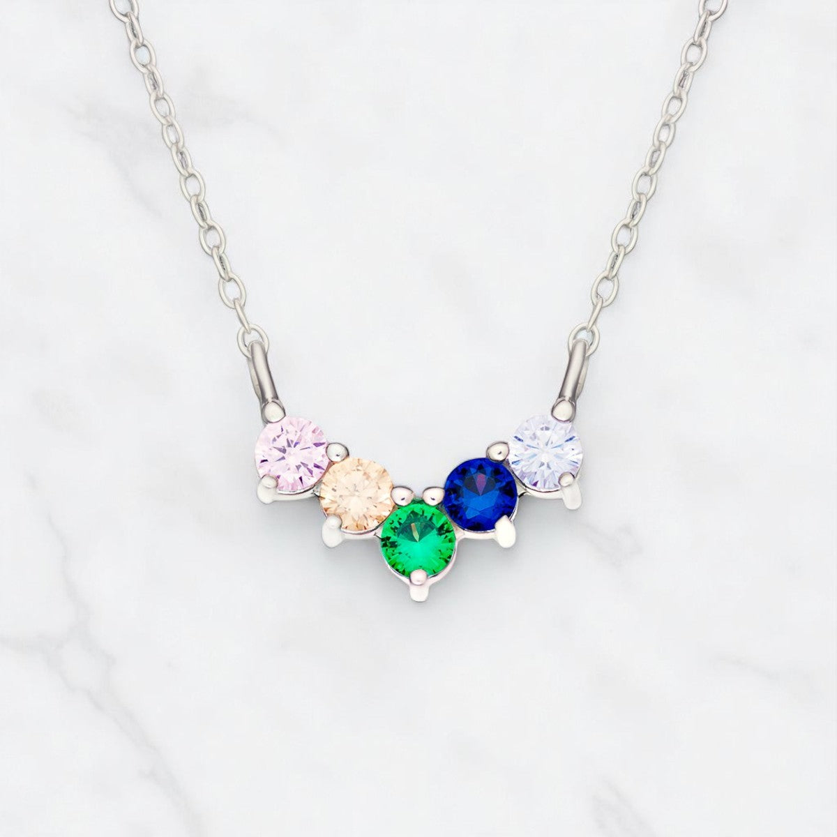 Rainbow Wishbone Necklace
