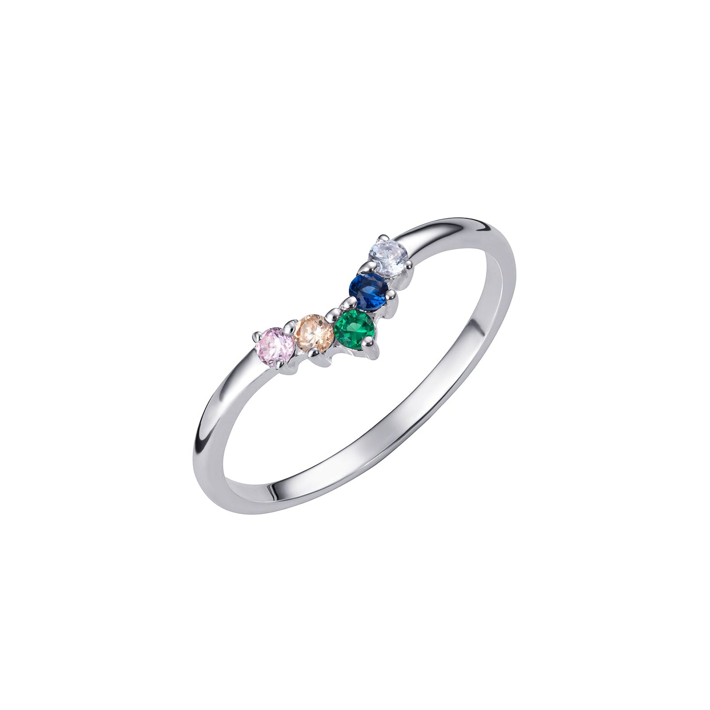 Rainbow Wishbone Ring