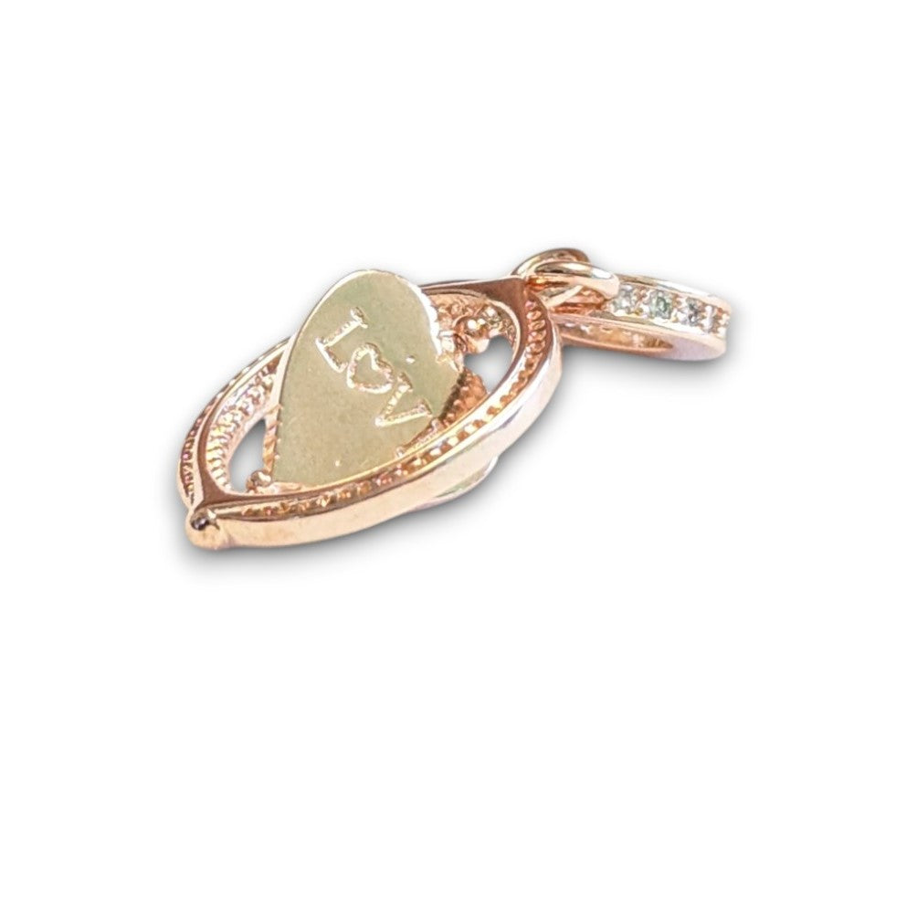 Spinning LOVE Heart Dangle Charm