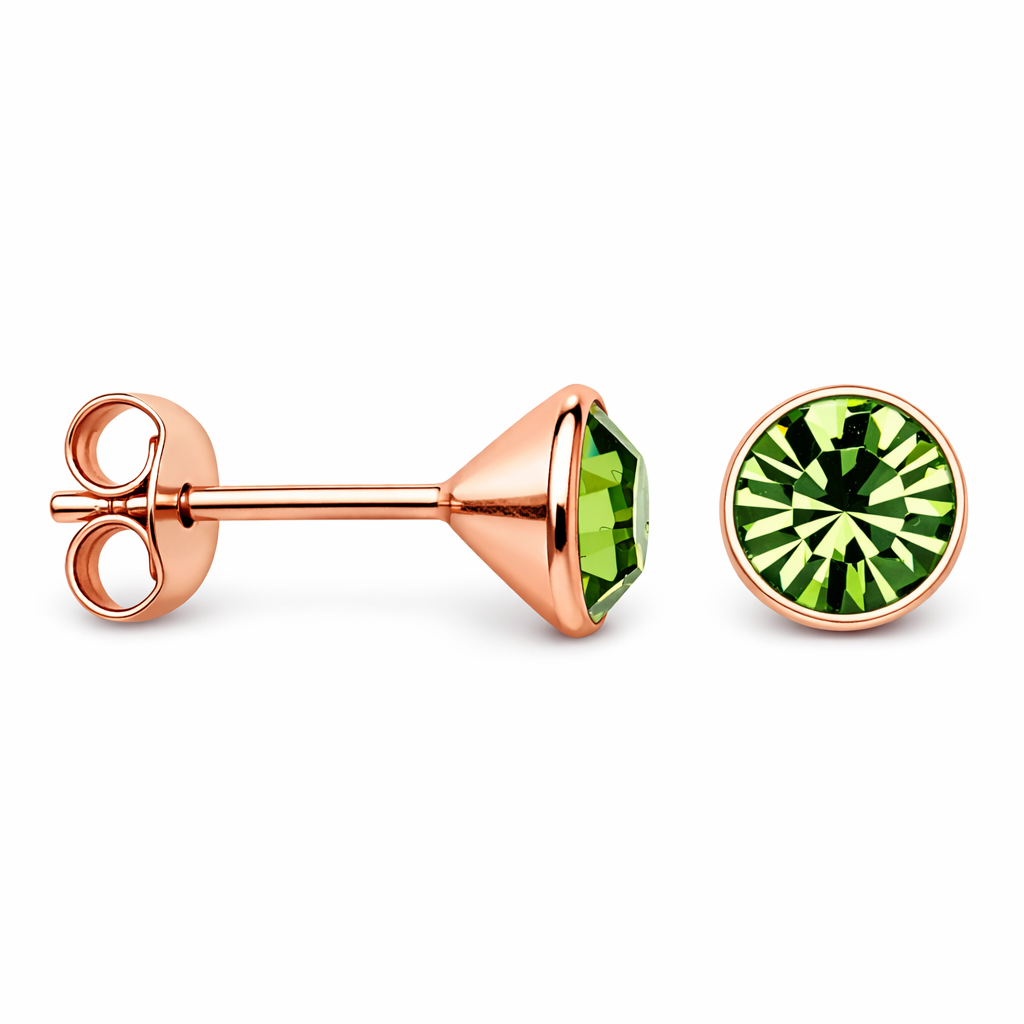Emerald Cubic Zirconia Stud Earrings