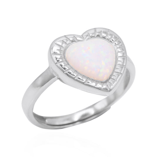 Roxanne Opal Heart Ring | 925 Sterling Silver