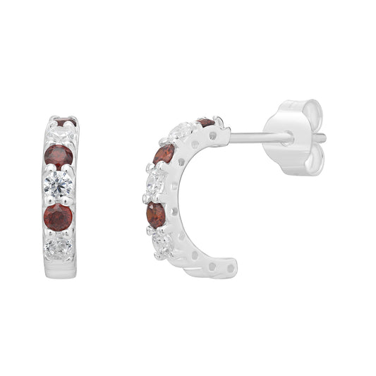 Ruby Half Hoop Earrings
