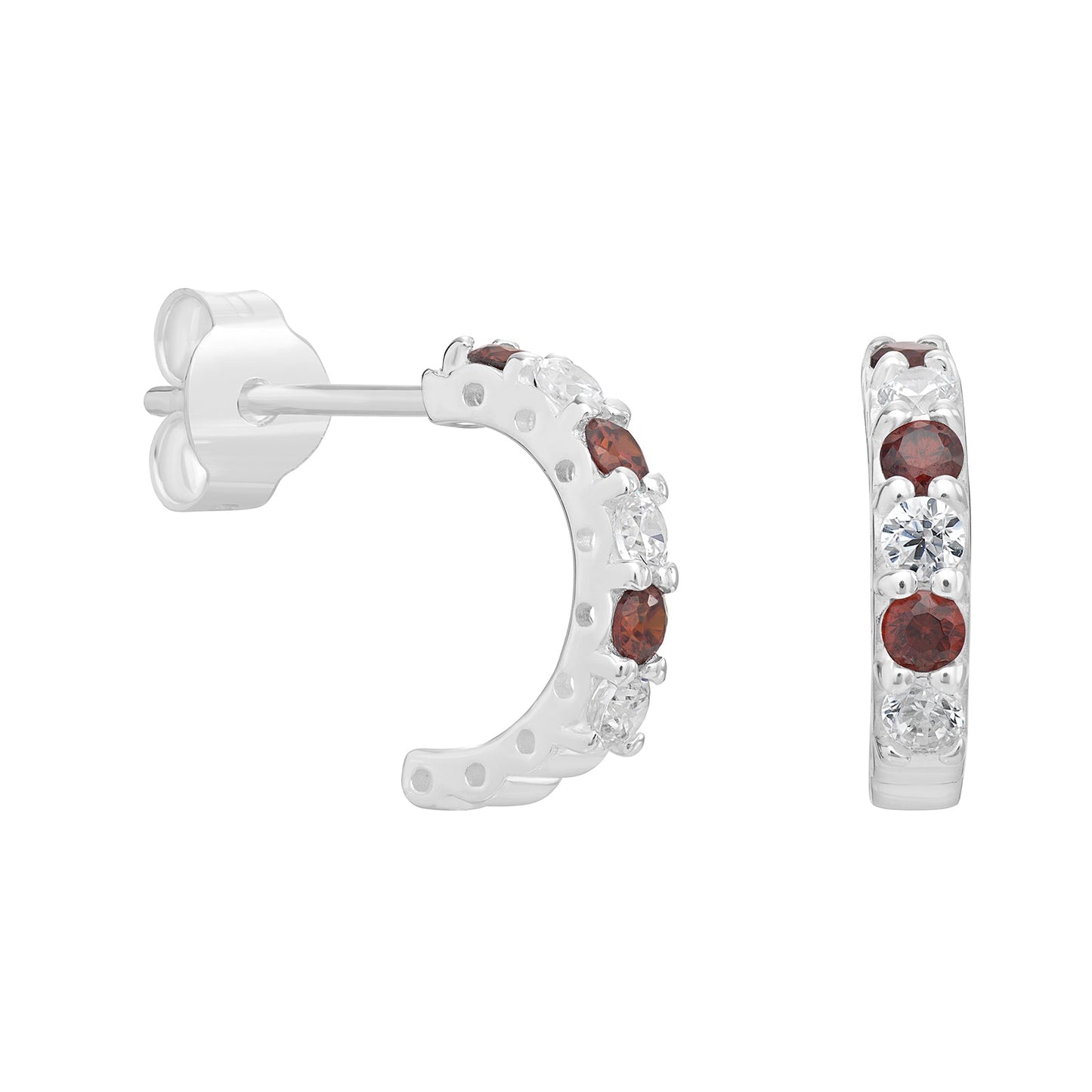 Ruby Half Hoop Earrings