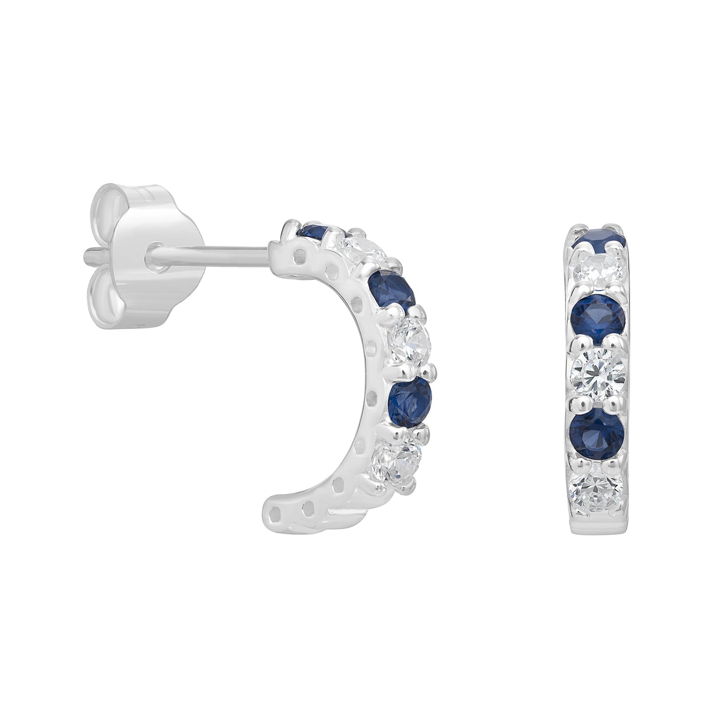 Sapphire Half Hoop Earrings