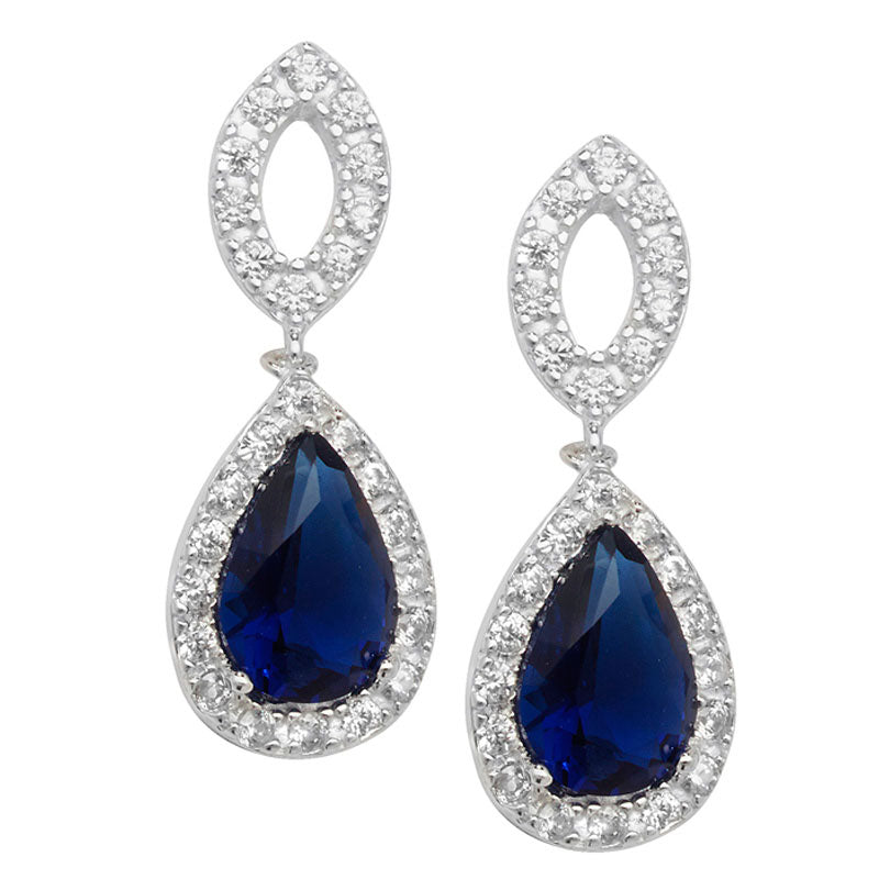 Sapphire Tear Drop Earrings