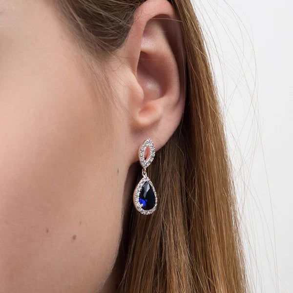 Sapphire Tear Drop Earrings