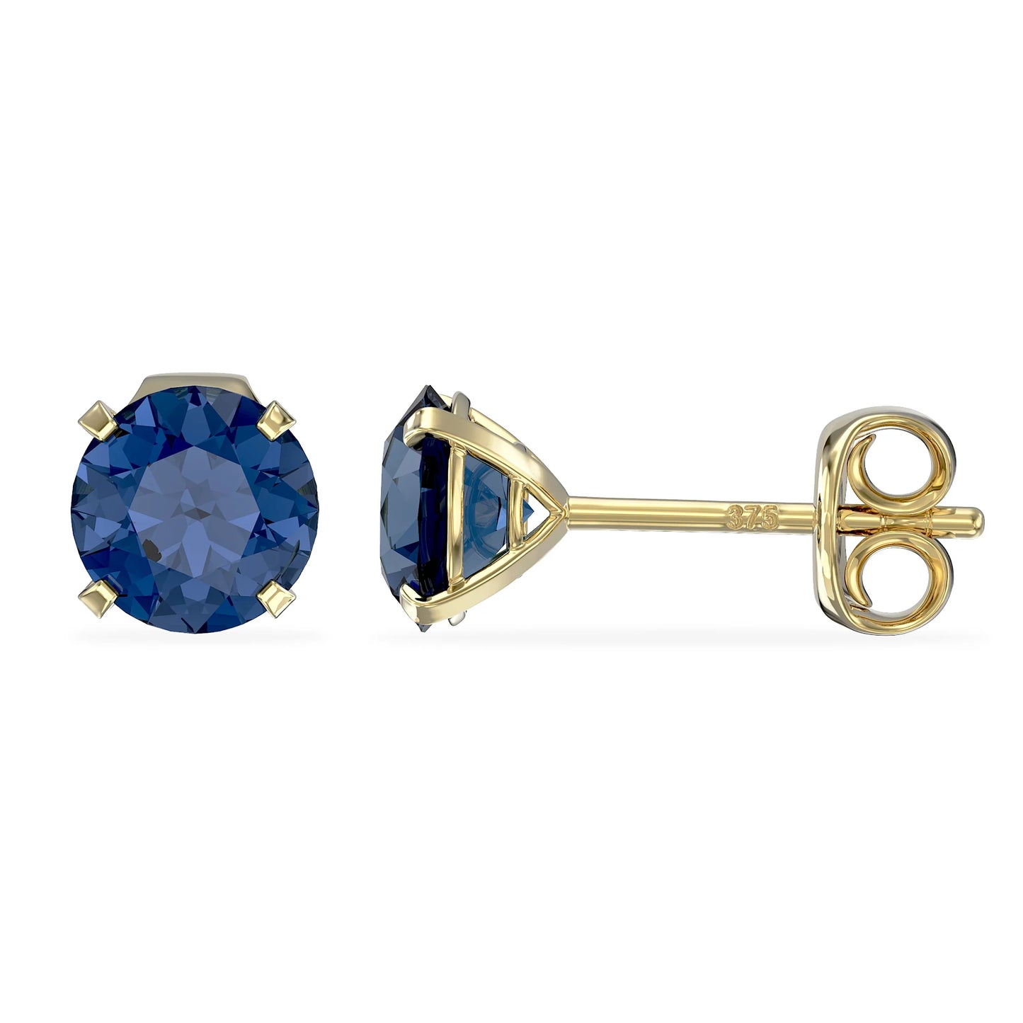 September Birthstone Sapphire Stud Earrings