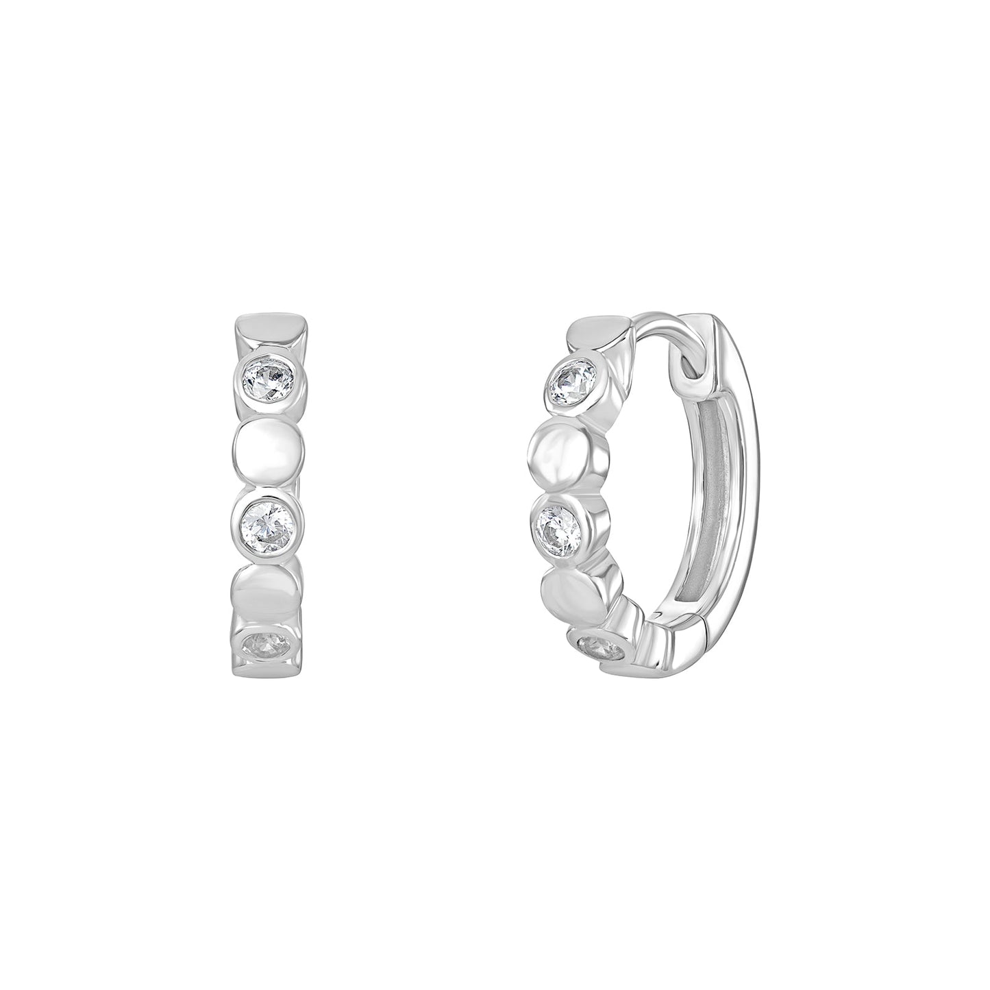 Simple CZ Hinged Hoops