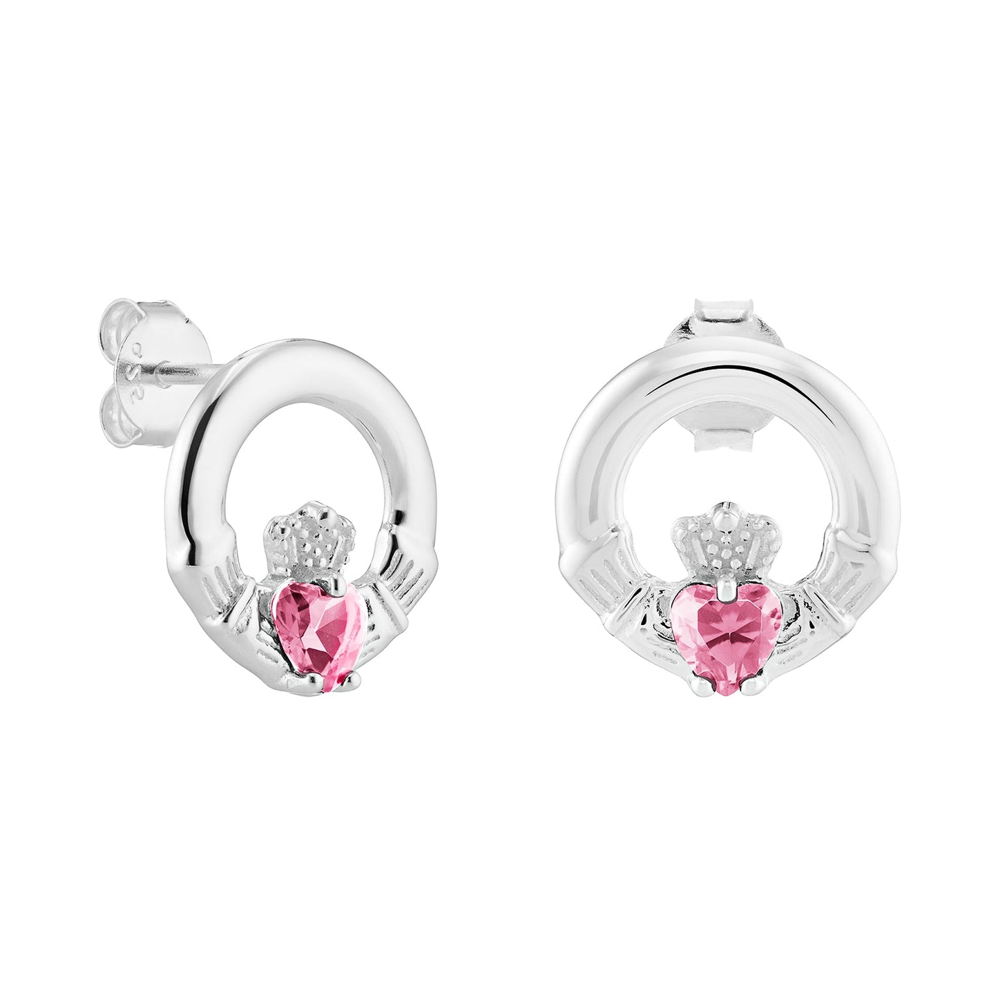 October Birthstone Claddagh Earrings