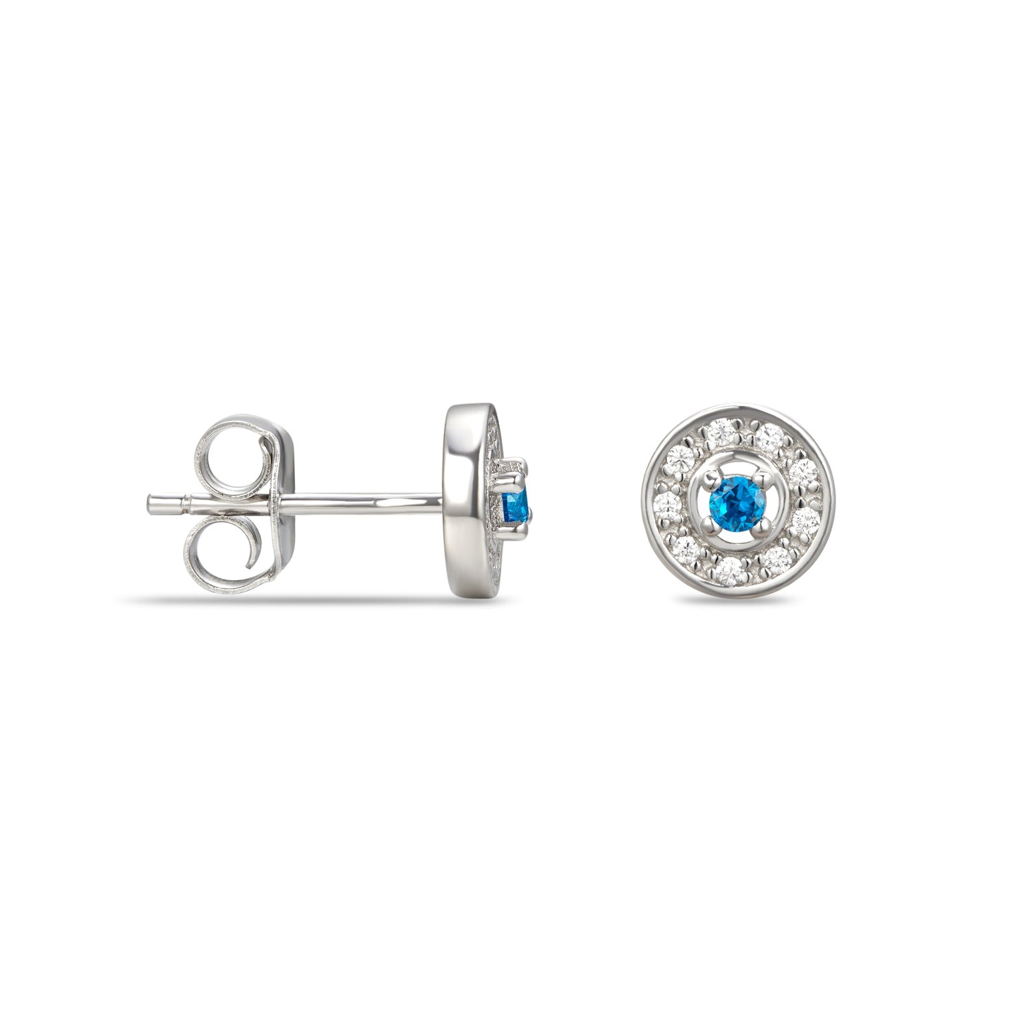 December Cubic Zirconia Birthstone Stud Earrings
