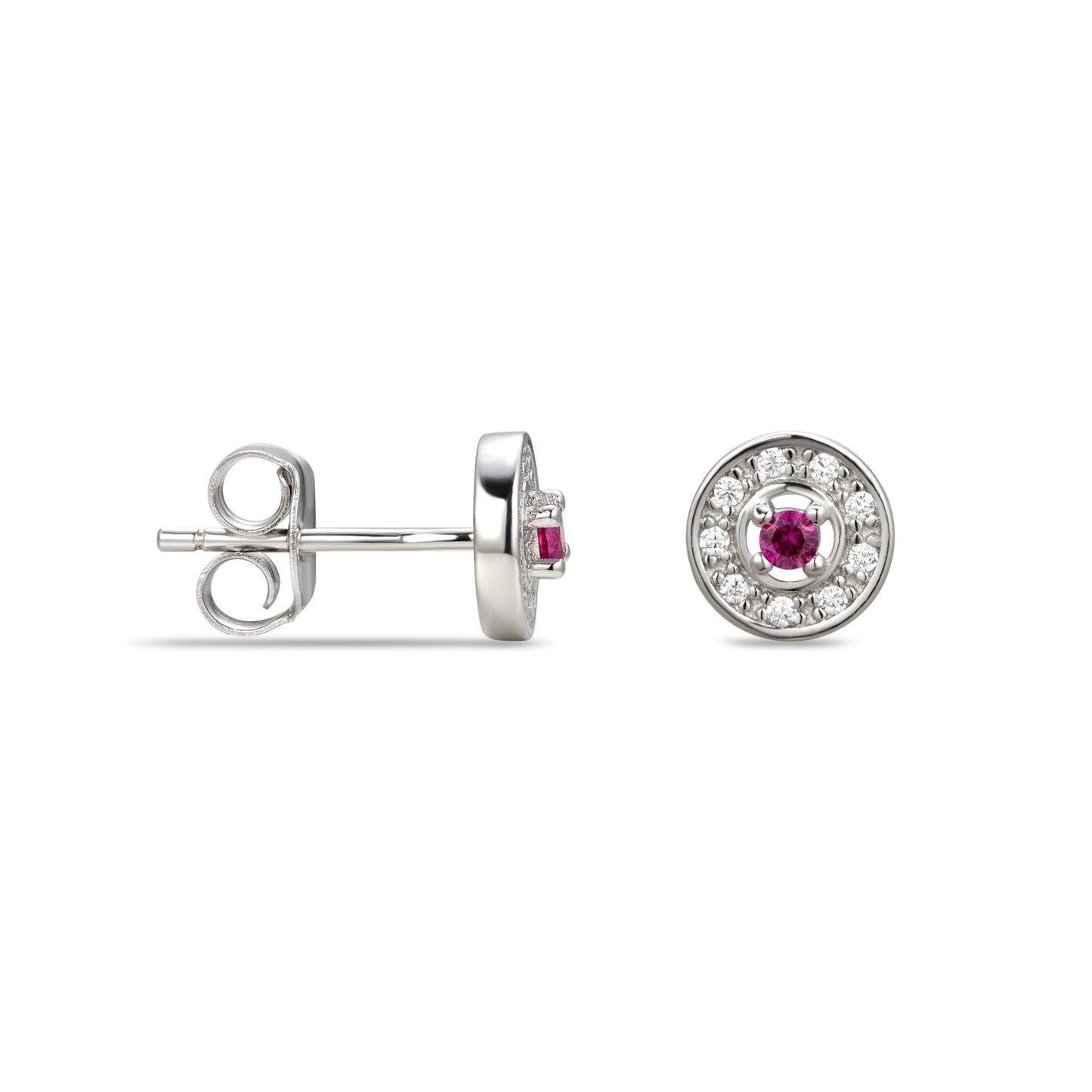 July Cubic Zirconia Birthstone Stud Earrings