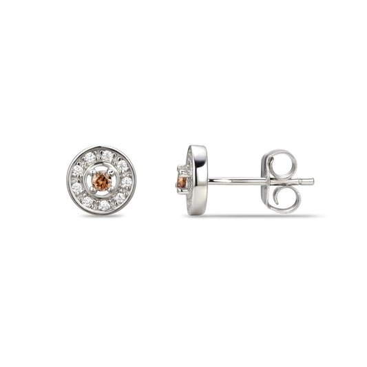 November Cubic Zirconia Birthstone Stud Earrings