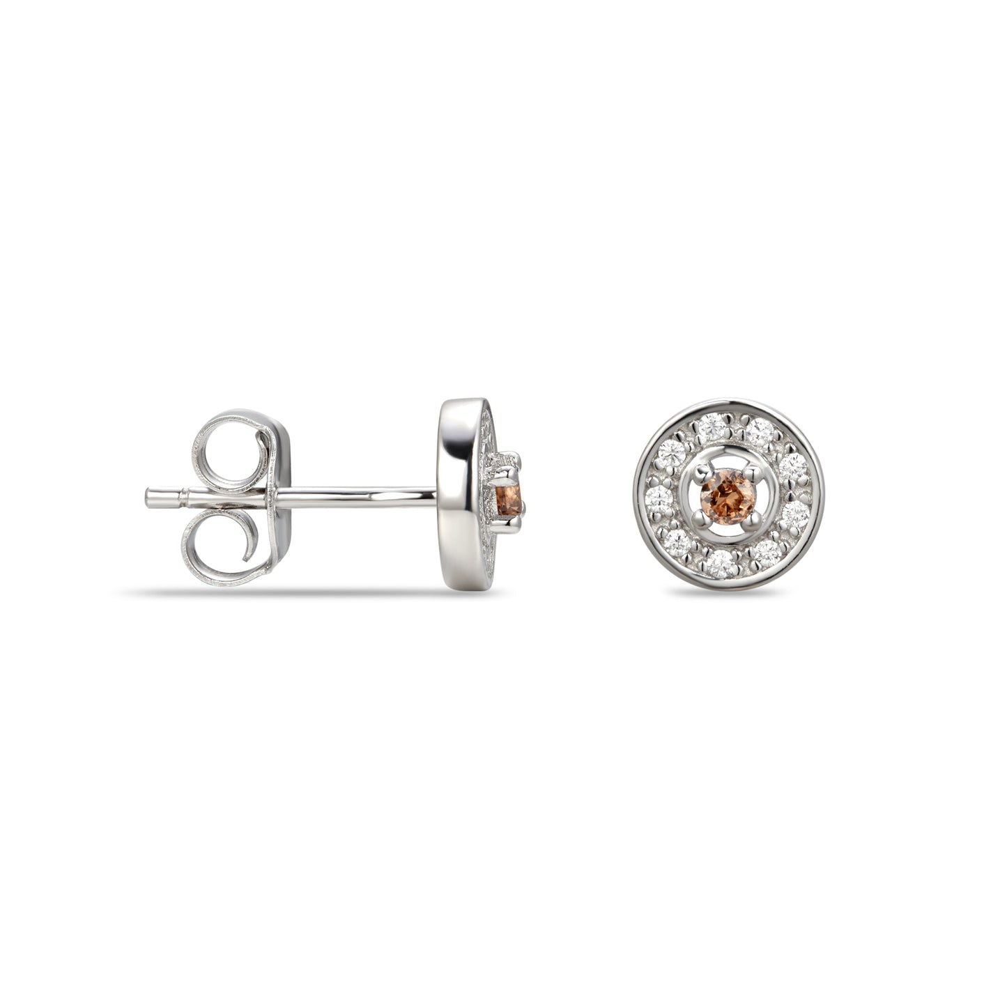 November Cubic Zirconia Birthstone Stud Earrings
