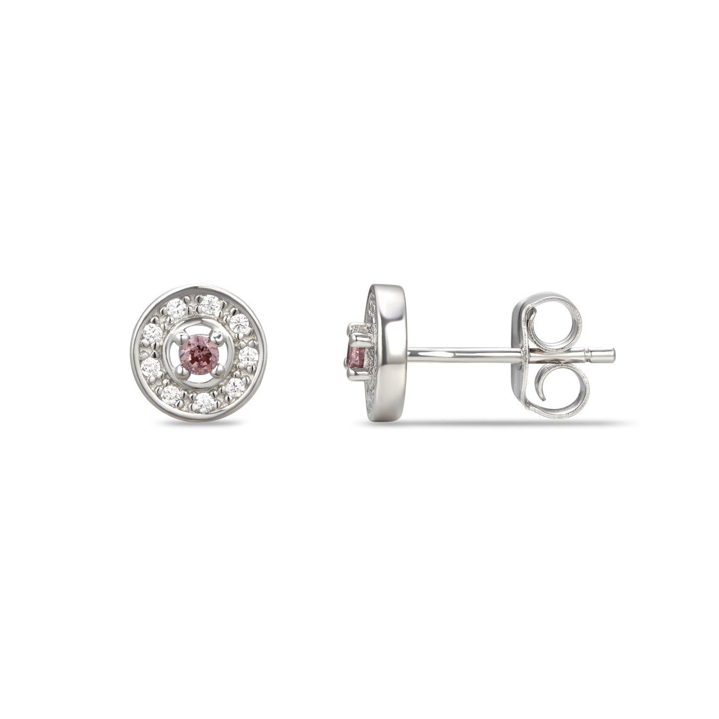 October Cubic Zirconia Birthstone Stud Earrings