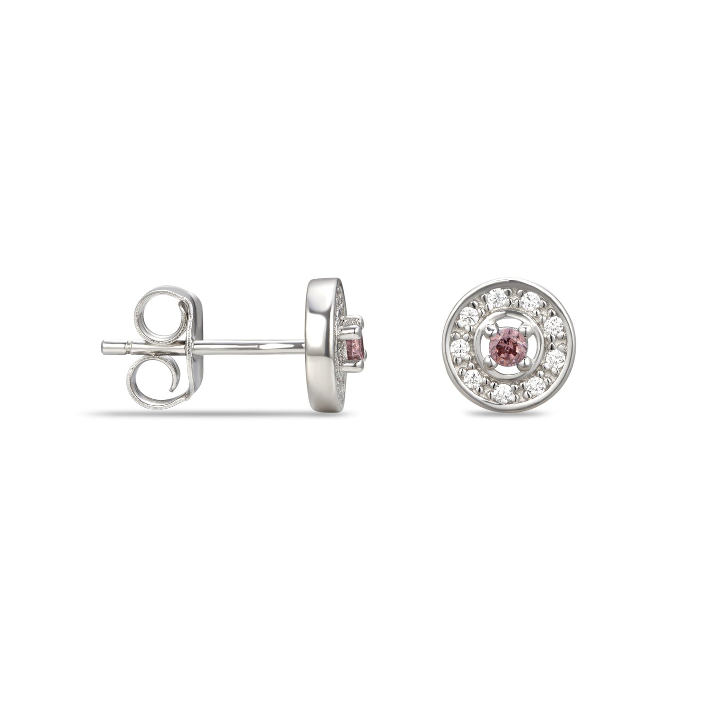 October Cubic Zirconia Birthstone Stud Earrings