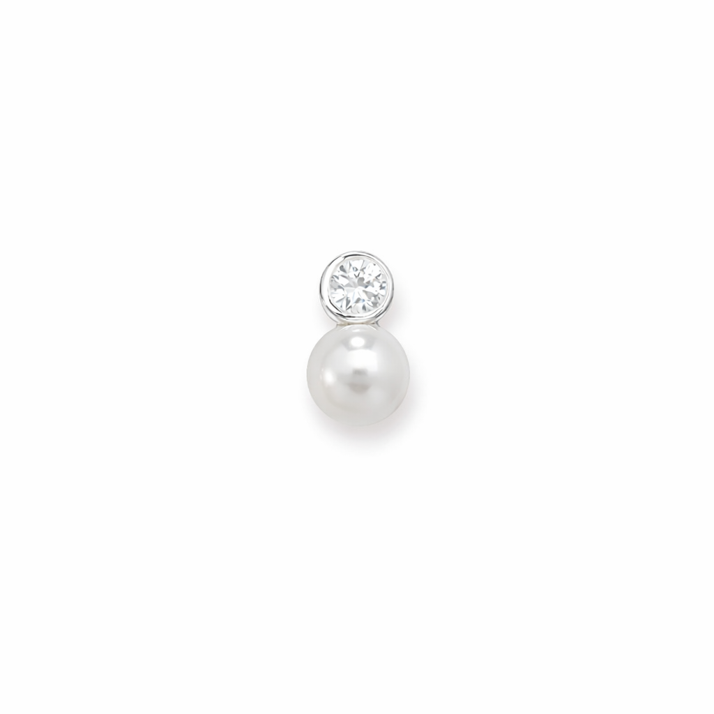 Pearl Drop Cubic Zirconia Necklace