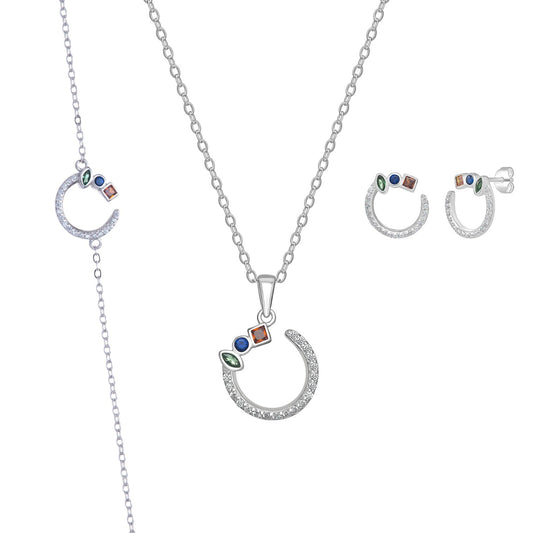 Willow Open Circle CZ Jewellery Set