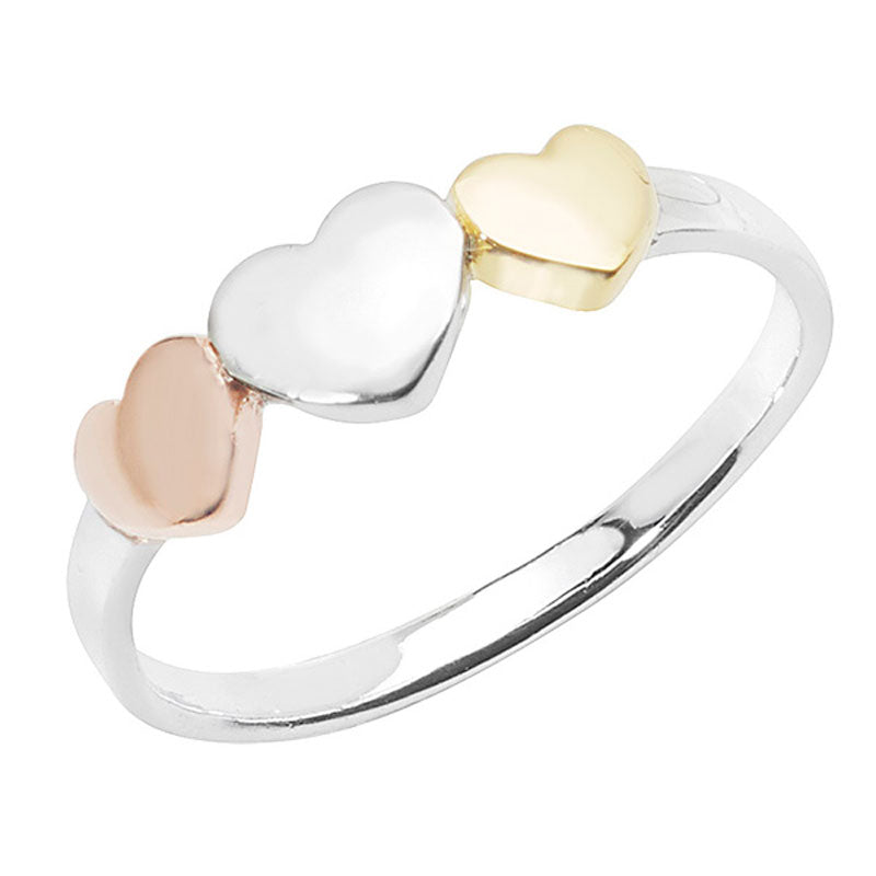 Three Tone Heart Ring