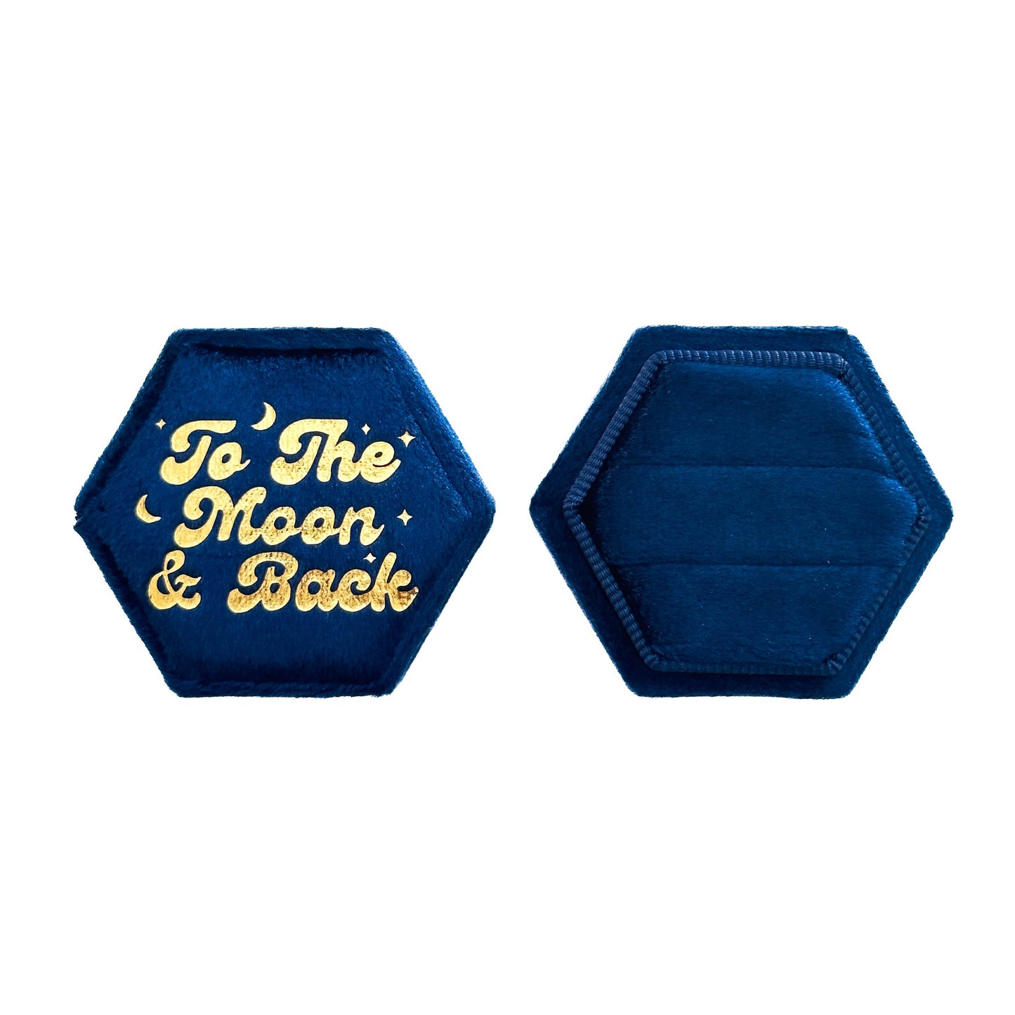 To The Moon and Back Blue Wedding Ring Box