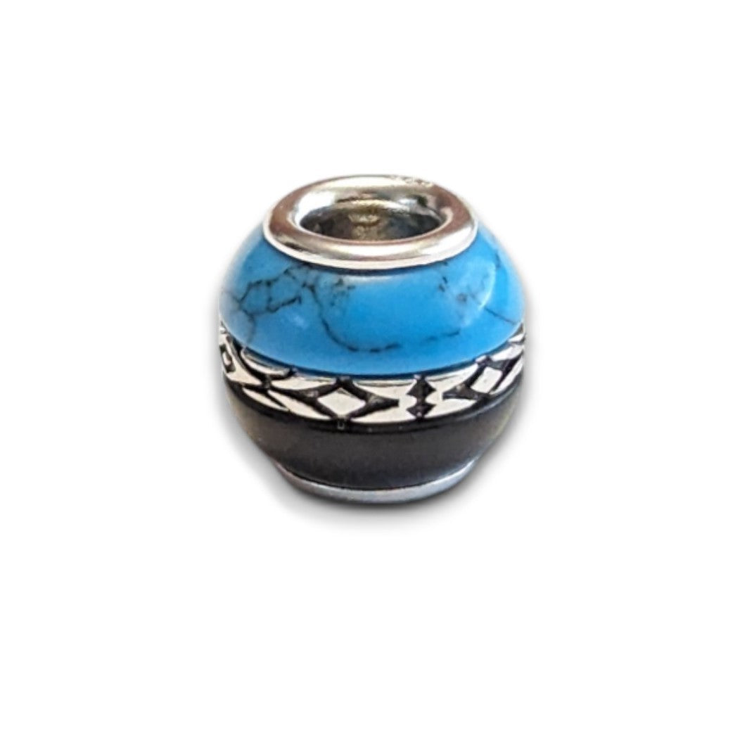 Turquoise and Onyx Bead Charm