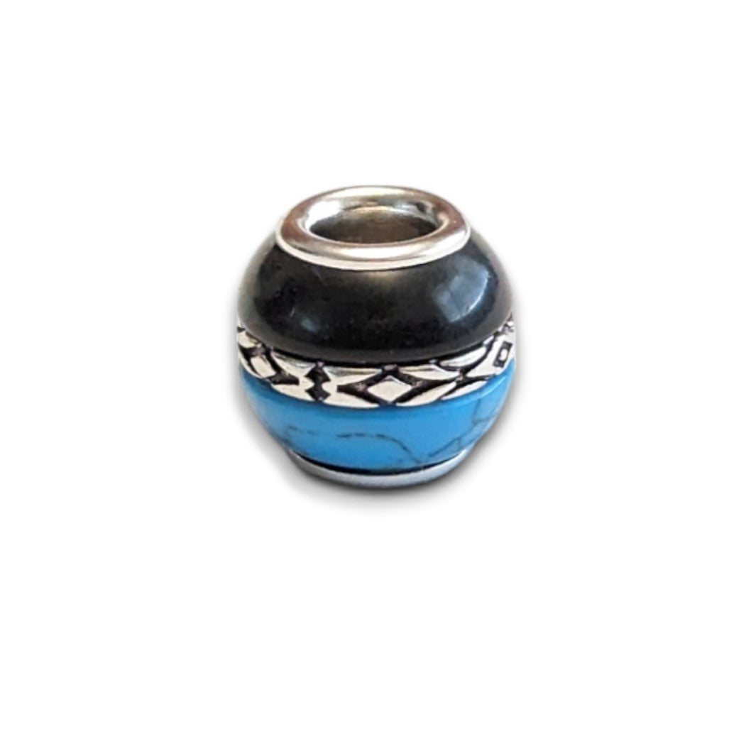 Turquoise and Onyx Bead Charm