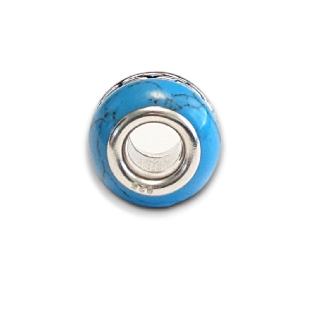 Turquoise and Onyx Bead Charm
